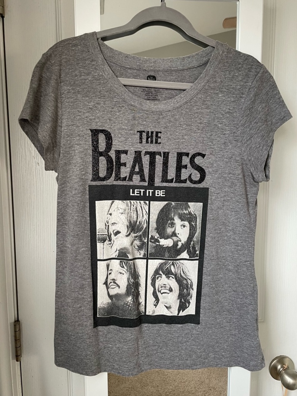 The Beatles Vintage Gray "Let It Be" Graphic Tee